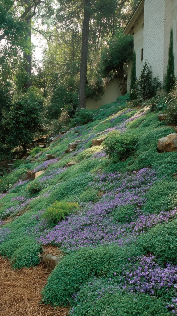 Taming the Slope: Landscaping Ideas for a Steep Hill 5 3.Ground Cover Plants Low Maintenance Slope Solution
