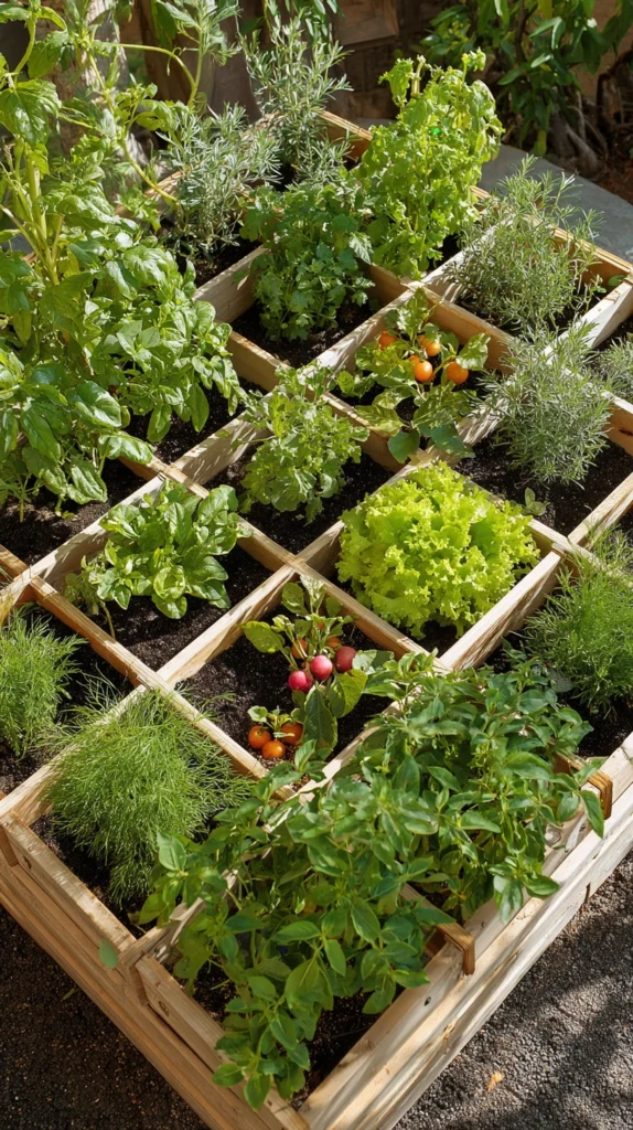 4.Small Space Layout 4×4 Square Foot Garden