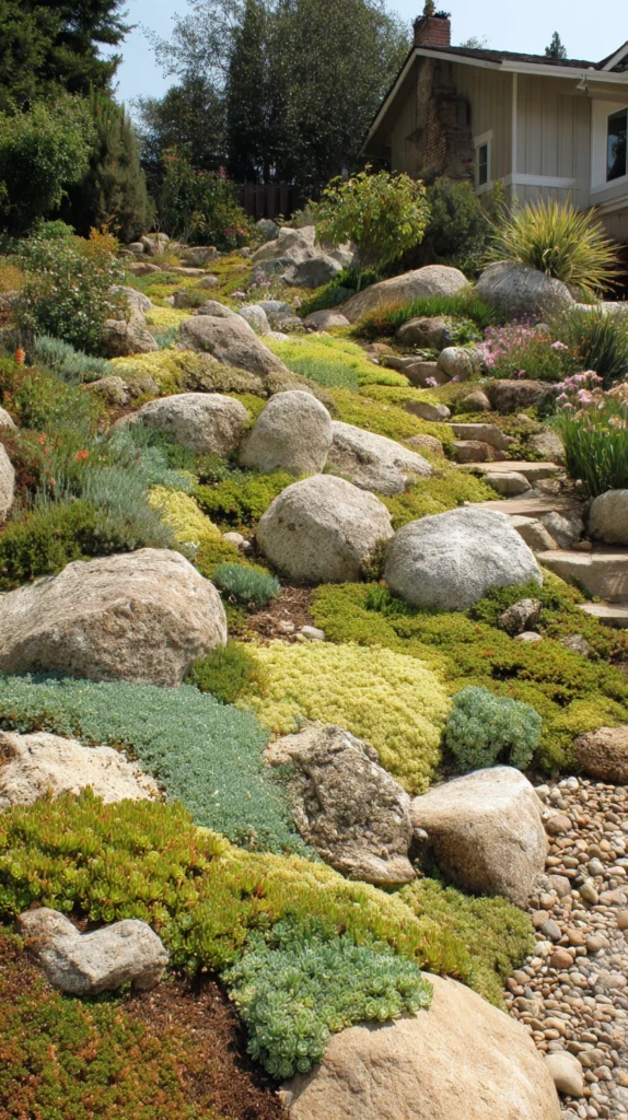 Taming the Slope: Landscaping Ideas for a Steep Hill 7 5.Rock Gardens Natural Slope Solution