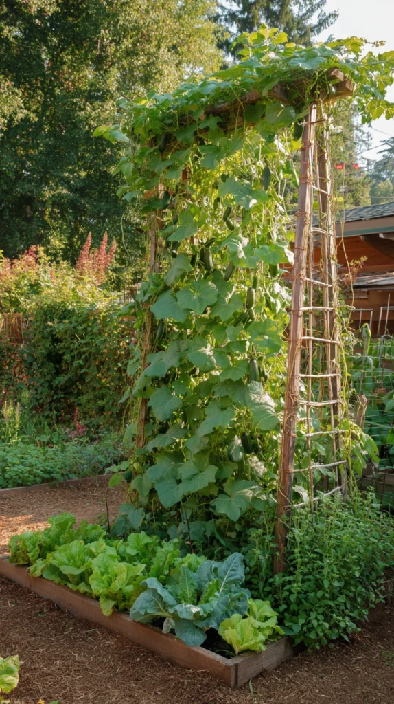 8.Companion Planting Under Trellis