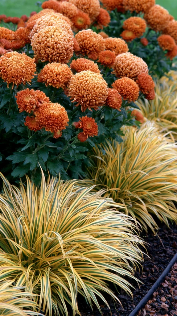 14 Mums and Ornamental Grass Garden Combos for Fall 12 de 10 2