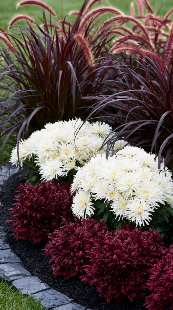 14 Mums and Ornamental Grass Garden Combos for Fall 13 de 11 2