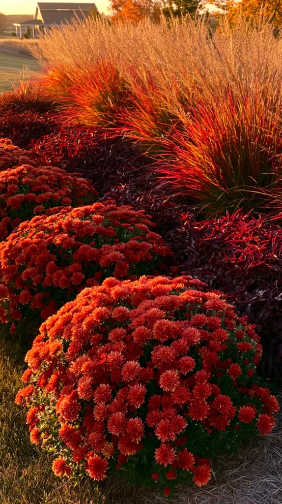 14 Mums and Ornamental Grass Garden Combos for Fall 6 de 4 2