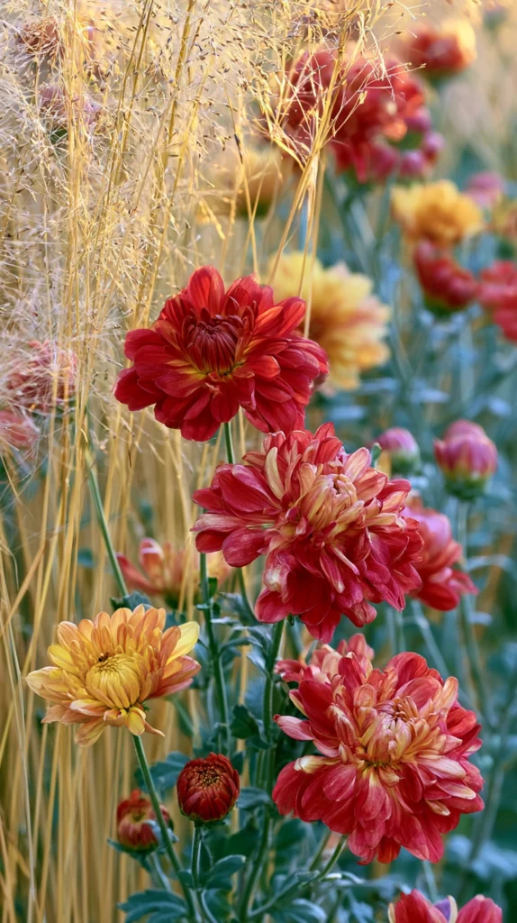14 Mums and Ornamental Grass Garden Combos for Fall 11 de 9 2