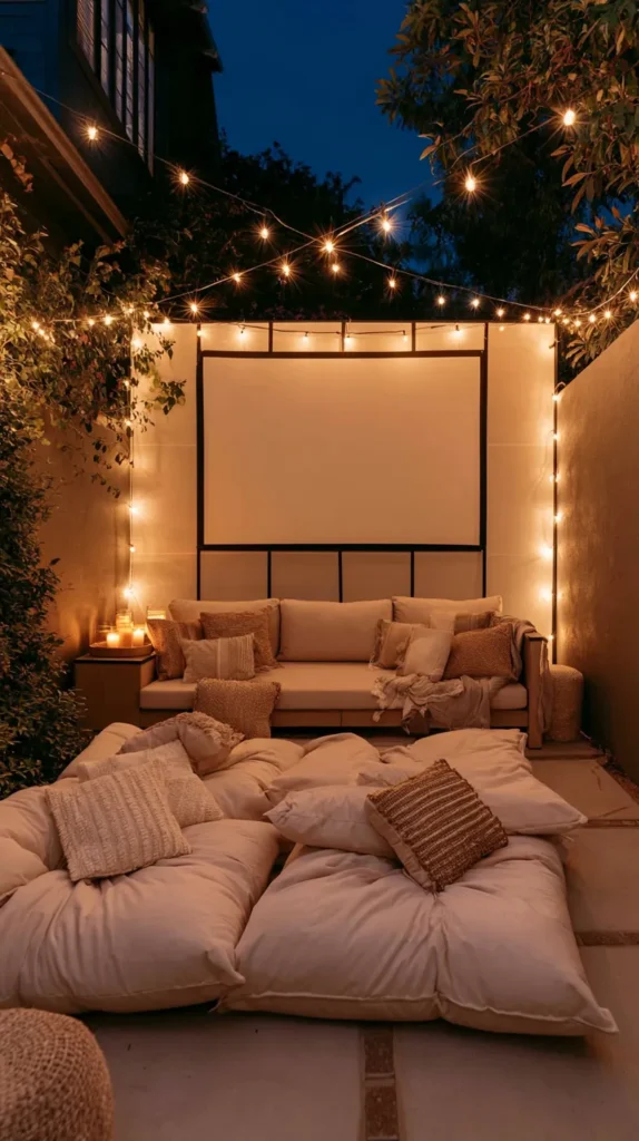 14 Cozy Garden Seating Areas for Autumn Evenings 13 zainy 11. Outdoor Cinema Seating Area A backyard cinematic se 14c43a42 50d4 4505 abb6 5c6c72c1fd42 2