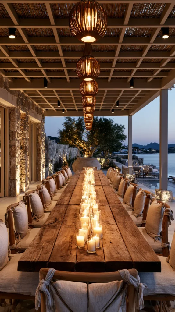 14 Cozy Garden Seating Areas for Autumn Evenings 14 zainy 12. Pergola Dining Area A long outdoor dining table pla ae8ae1c9 a0fe 48dc a730 fa0fae6934f4 2