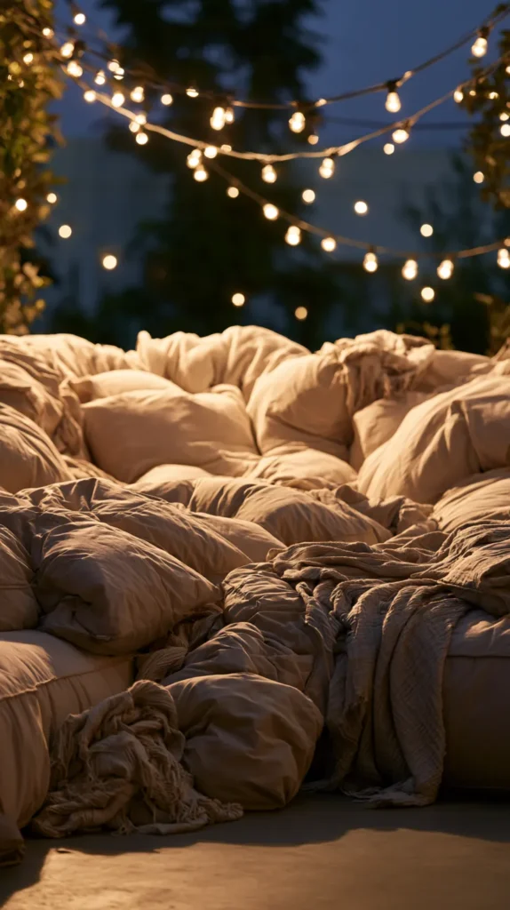 14 Cozy Garden Seating Areas for Autumn Evenings 8 zainy 6. Blanket Nest Sofa A deep outdoor sectional sofa laye e8106076 c7cc 4918 b29d a568df9e2609 2