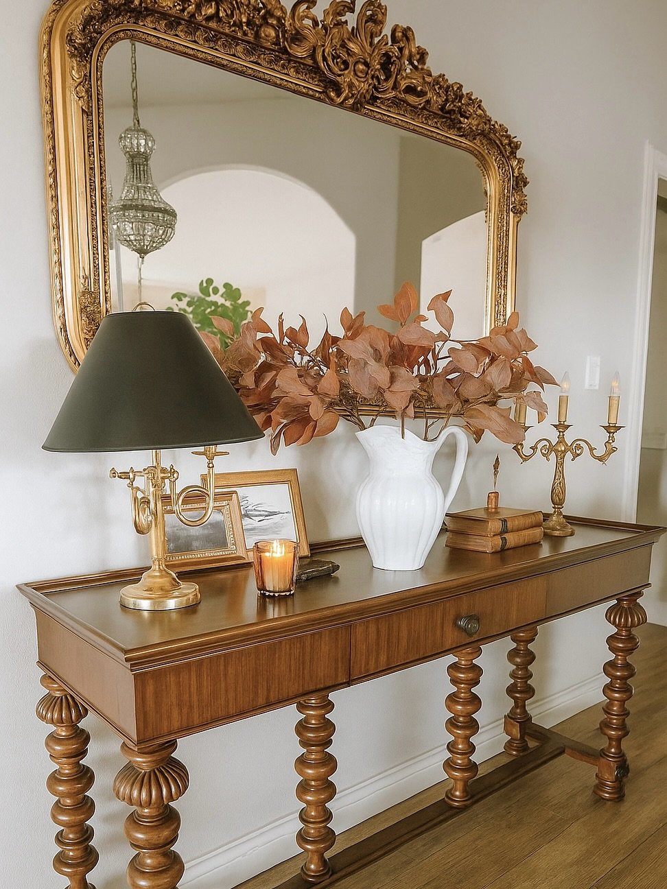 Finally had the chance to style this magnificent table with some of my favorite vintage treasure 1